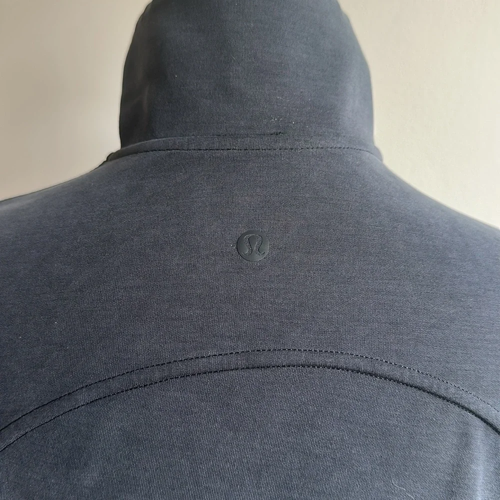 lululemon athletica charcoal gray quarter-zip pullover hoodie
